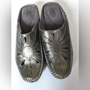 Rialto Metallic Silver Mules
